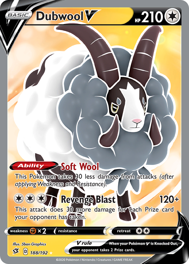 Dubwool V (Full Art) 188/192 - SWSH02 Rebel Clash Holofoil