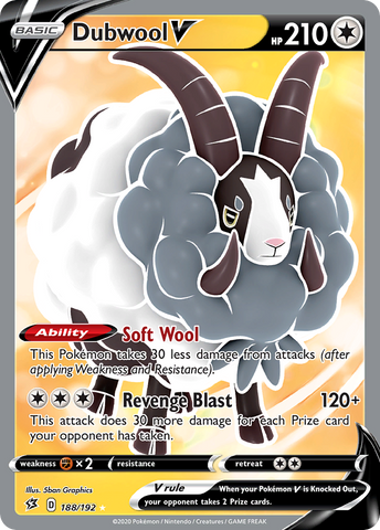 Dubwool V (Full Art) 188/192 - SWSH02 Rebel Clash Holofoil