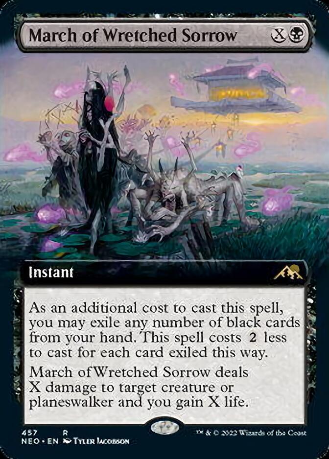 March of Wretched Sorrow (Extended Art) (NEO-457) - Kamigawa: Neon Dynasty: (Extended Art)