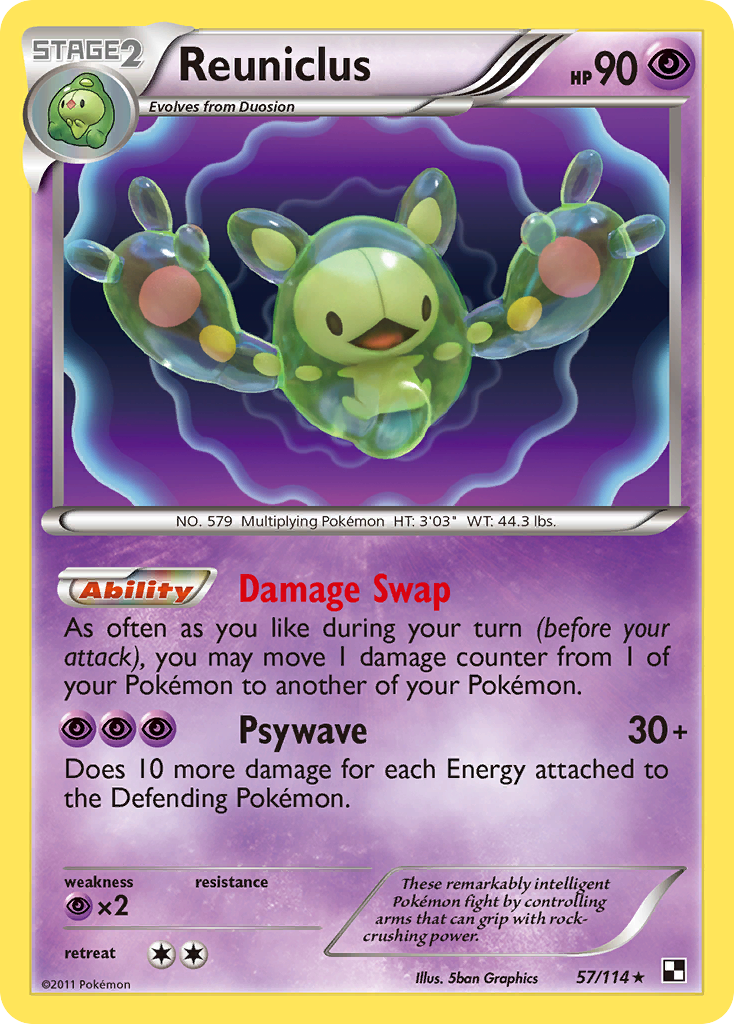 Reuniclus/114 - Black and White Holofoil