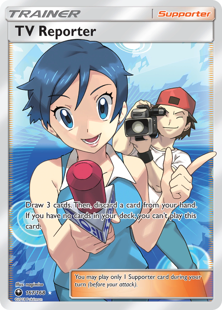 TV Reporter (Full Art)/168 - SM  Celestial Storm Holofoil