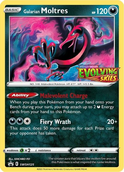Galarian Moltres - SWSH125 (Prerelease) SWSH125/307 - SWSH Sword & Shield Promo Cards Holofoil