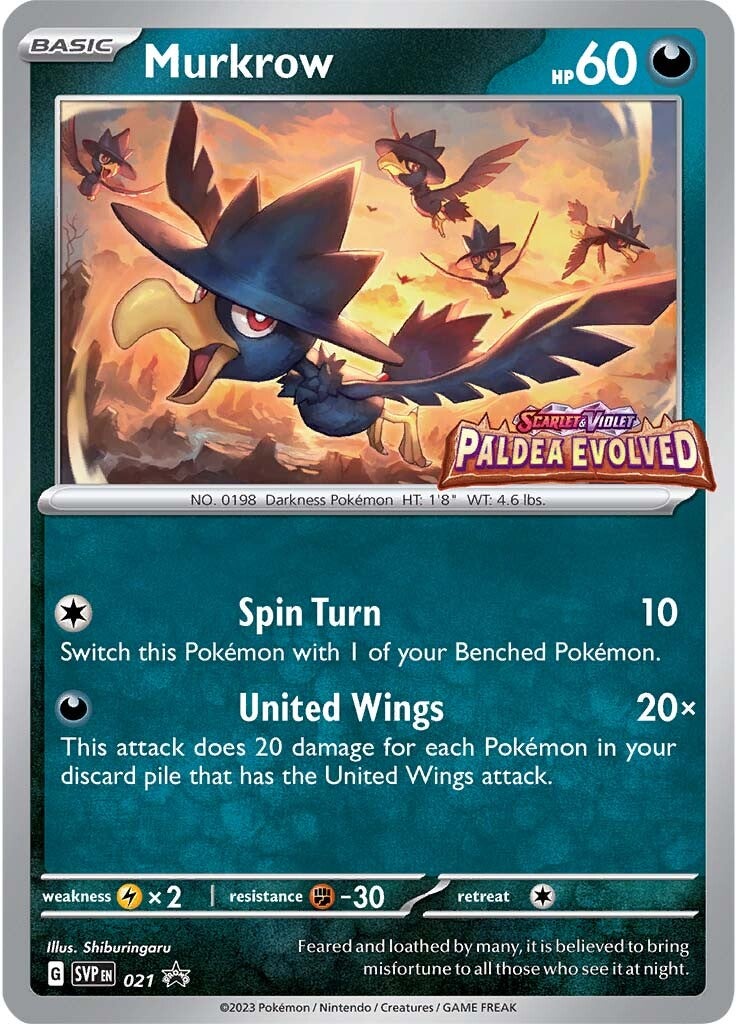 Murkrow - 021 (Prerelease) 21 - SV Scarlet & Violet Promo Cards Holofoil