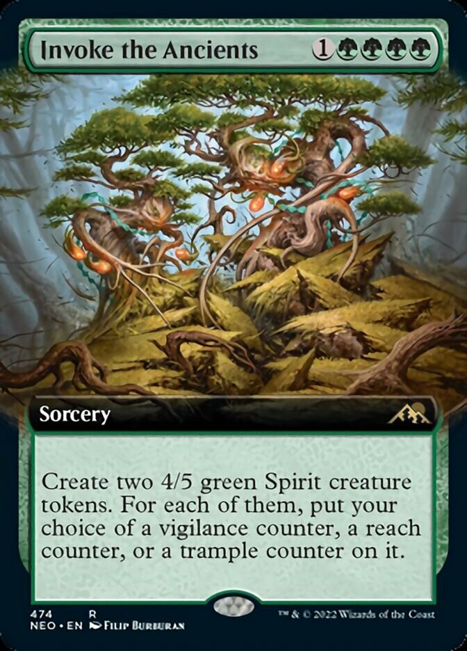 Invoke the Ancients (Extended Art) (NEO-474) - Kamigawa: Neon Dynasty: (Extended Art)