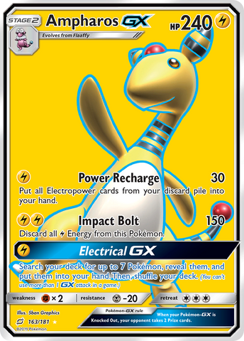 Ampharos GX (Full Art)/181 - SM  Team Up Holofoil