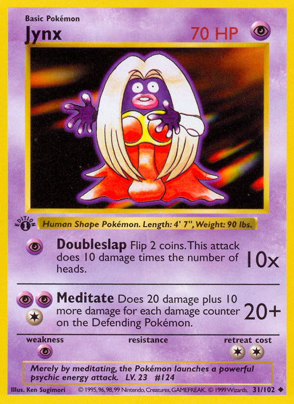 Jynx - 31/102 - 1st Edition Base Set Shadowless - Uncommon