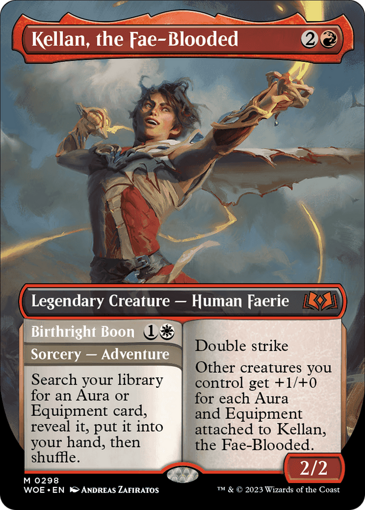 Kellan, the Fae-Blooded (Borderless) (WOE-298) - Wilds of Eldraine (Borderless)