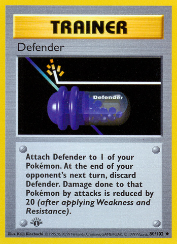 Defender - 80/102 - 1st Edition Base Set Shadowless - Uncommon