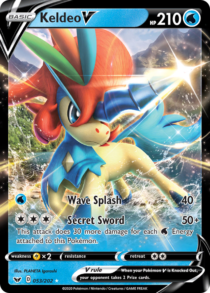 Keldeo V 53/202 - SWSH01 Sword & Shield Base Set Holofoil
