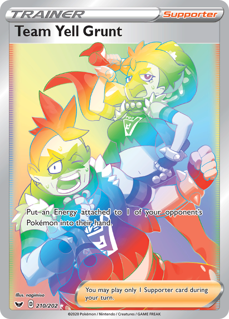 Team Yell Grunt (Secret) 210/202 - SWSH01 Sword & Shield Base Set Holofoil