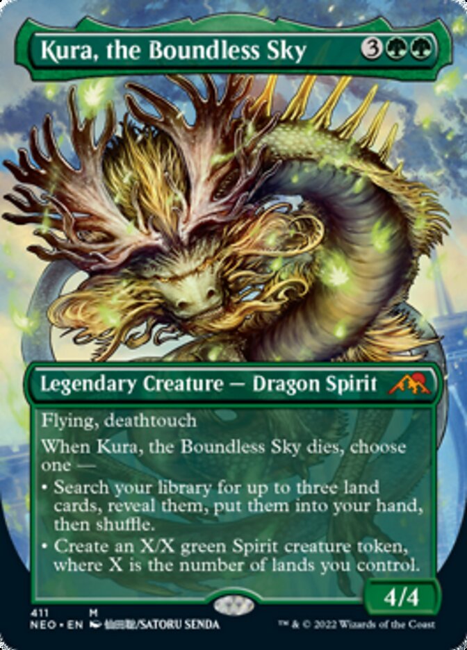 Kura, the Boundless Sky (Borderless) (NEO-411) - Kamigawa: Neon Dynasty (Borderless)