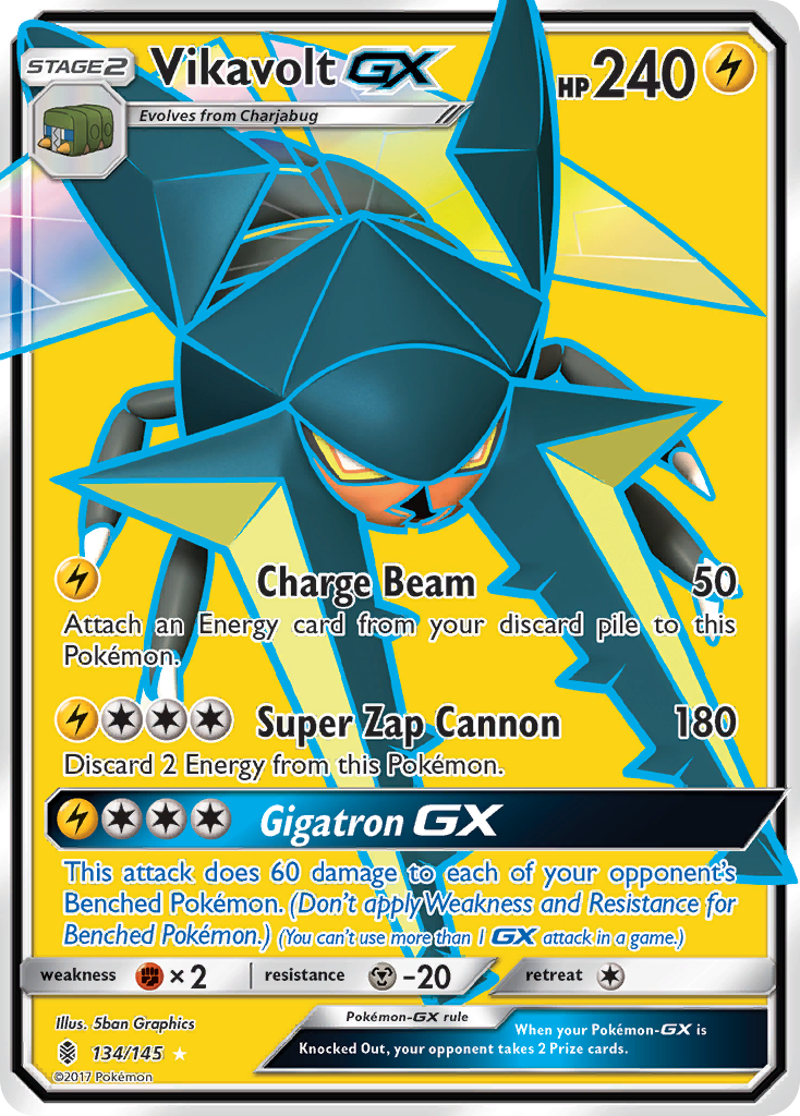 Vikavolt GX (Full Art)/145 - SM  Guardians Rising Holofoil