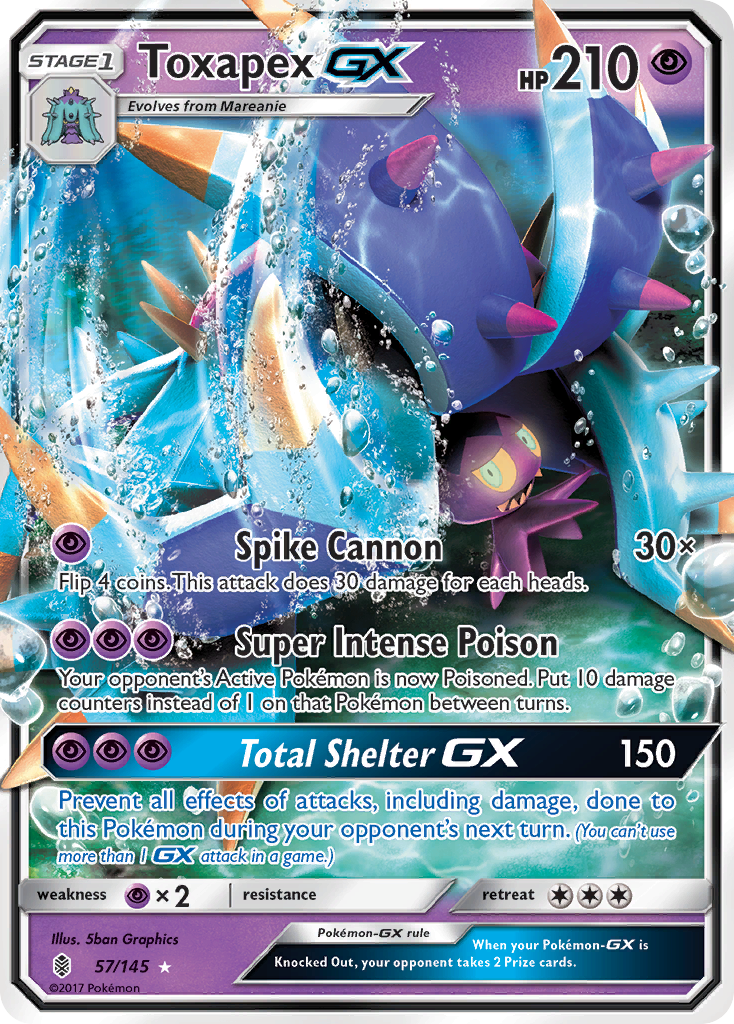 Toxapex GX 57/145 - SM  Guardians Rising Holofoil
