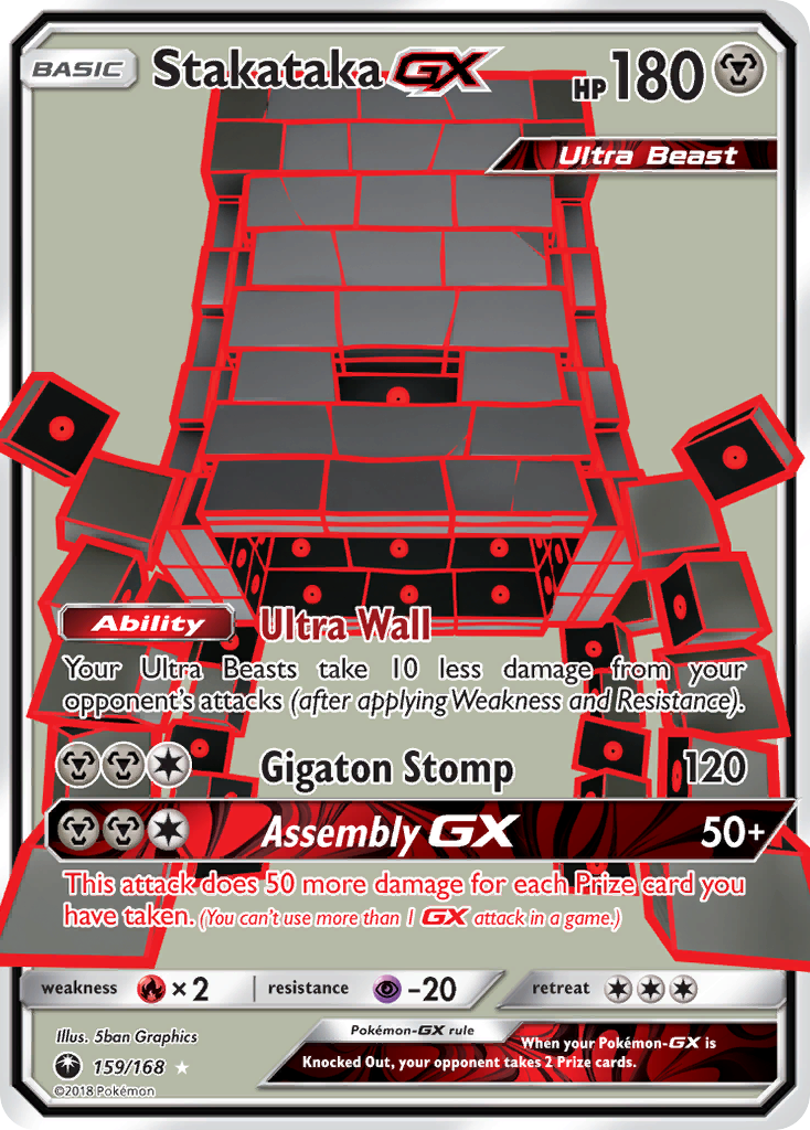 Stakataka GX (Full Art)/168 - SM  Celestial Storm Holofoil