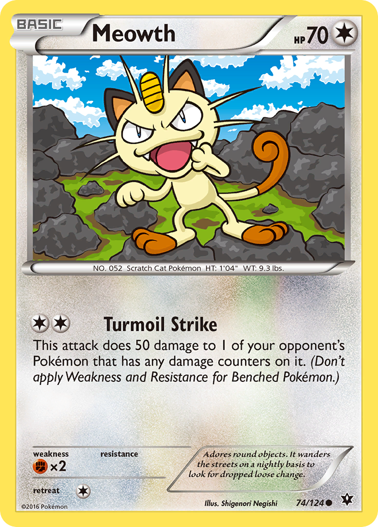 Meowth 74/124 - XY  Fates Collide