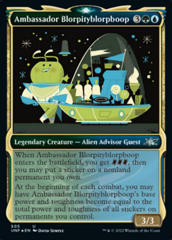 Ambassador Blorpityblorpboop (Showcase) (Galaxy Foil) (UNF-505) - Unfinity: (Showcase) Foil