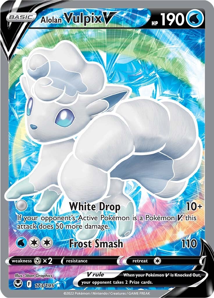 Alolan Vulpix V (Full Art) 173/195 - SWSH12 Silver Tempest Holofoil