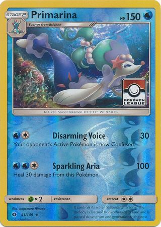 Primarina - 41/149 (Pokemon League) 41 - League & Championship Cards Reverse Holofoil