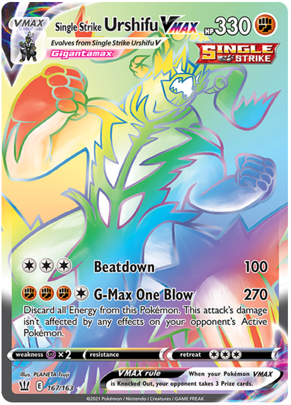 Single Strike Urshifu VMAX (Secret) 167/163 - SWSH05 Battle Styles Holofoil