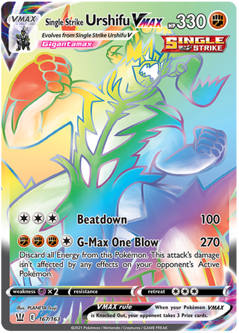 Single Strike Urshifu VMAX (Secret) 167/163 - SWSH05 Battle Styles Holofoil