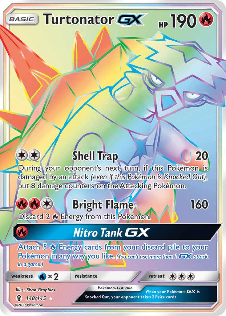 Turtonator GX (Secret)/145 - SM  Guardians Rising Holofoil