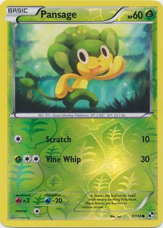 Pansage - 7/114 (Energy Holo) 7 - Miscellaneous Cards & Products Reverse Holofoil