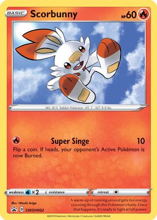 Scorbunny - SWSH002/307 - SWSH Sword & Shield Promo Cards Holofoil