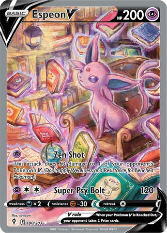 Espeon V (Alternate Full Art) 180/203 - SWSH07 Evolving Skies Holofoil