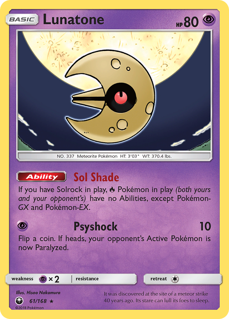 Lunatone/168 - SM  Celestial Storm Holofoil
