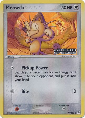 Meowth 77/113 - Delta Species Reverse Holofoil