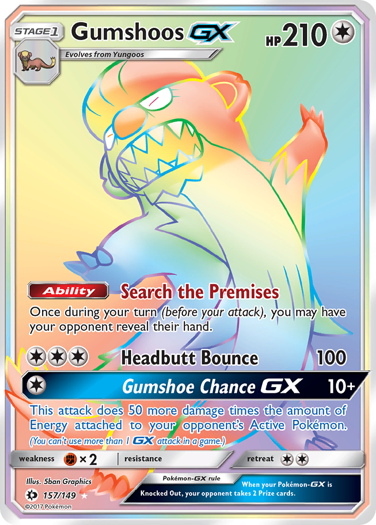 Gumshoos GX (Secret)/149 - SM Base Set Holofoil