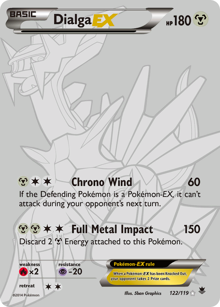 Dialga EX (122 Secret Rare)/119 - XY  Phantom Forces Holofoil