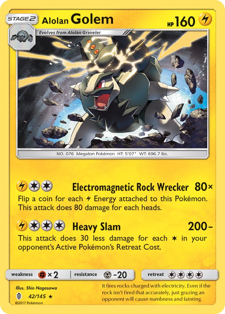 Alolan Golem - 42/145 (Cosmos Holo) - Blister Exclusives Holofoil