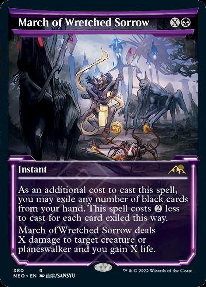 March of Wretched Sorrow (Showcase) (NEO-380) - Kamigawa: Neon Dynasty: (Showcase)
