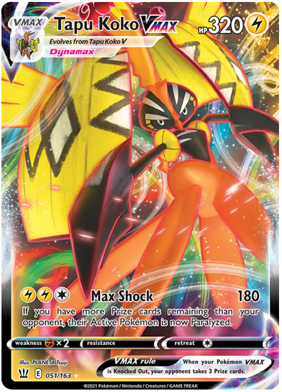 Tapu Koko VMAX 51/163 - SWSH05 Battle Styles Holofoil