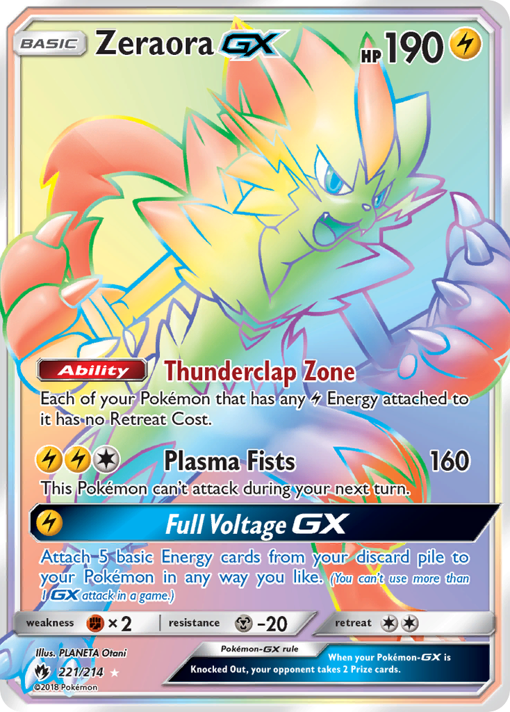 Zeraora GX (Secret)/214 - SM  Lost Thunder Holofoil