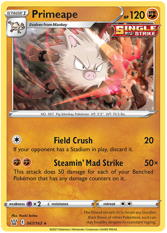 Primeape 67/163 - SWSH05 Battle Styles