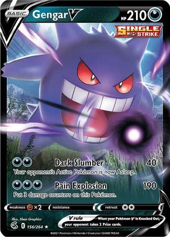 Gengar V 156/264 - SWSH08 Fusion Strike Holofoil