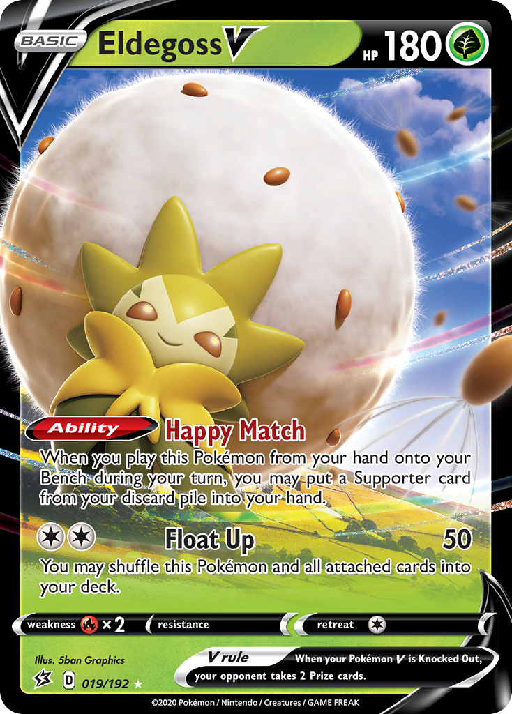 Eldegoss V 19/192 - SWSH02 Rebel Clash Holofoil