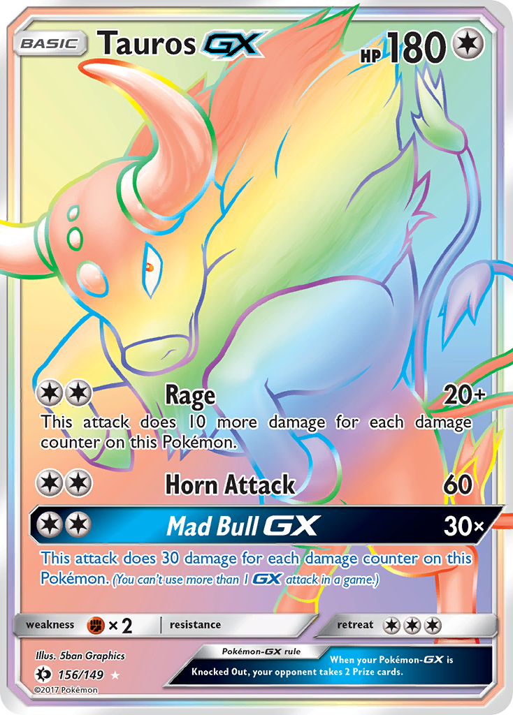 Tauros GX (Secret) 156/149 - SM Base Set Holofoil