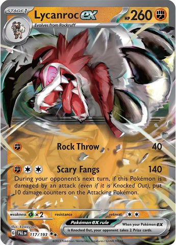 Lycanroc ex 117 - SV02 Paldea Evolved Holofoil
