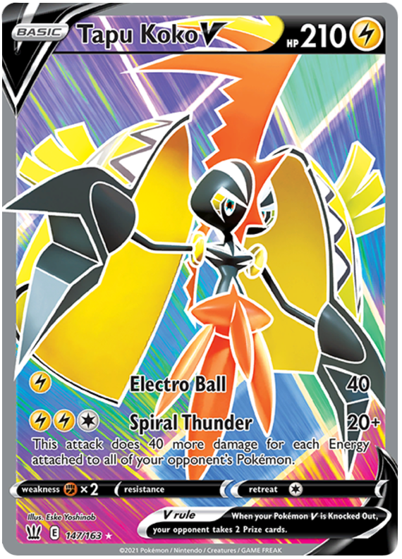 Tapu Koko V (Full Art) 147/163 - SWSH05 Battle Styles Holofoil
