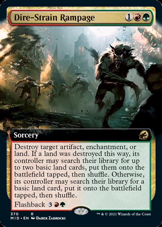 Dire-Strain Rampage (Extended Art) (MID-370) - Innistrad: Midnight Hunt: (Extended Art)
