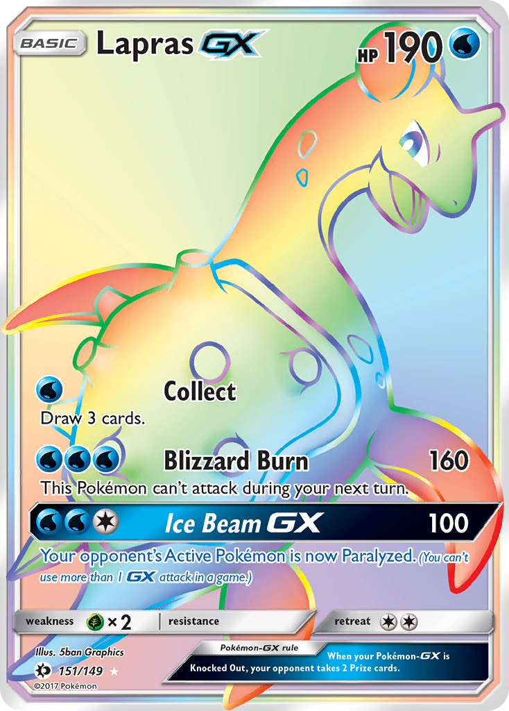 Lapras GX (Secret) 151/149 - SM Base Set Holofoil