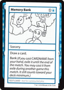 Memory Bank (No PW Symbol) (CMB1-) - Mystery Booster Playtest Cards 2021