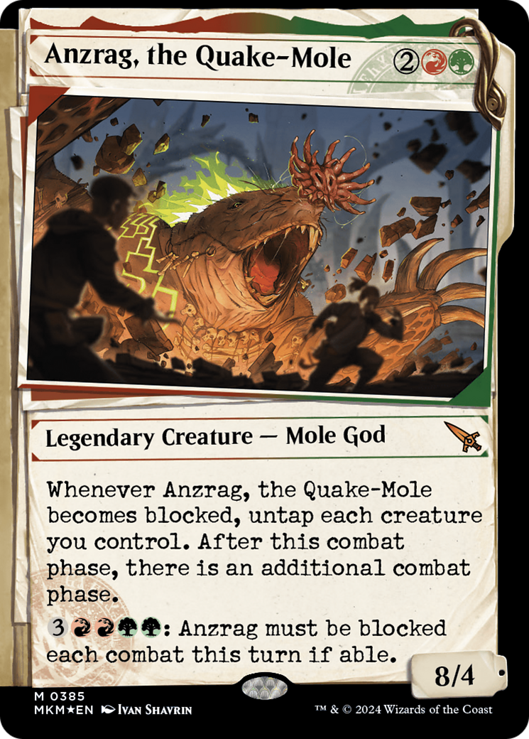 Anzrag, the Quake-Mole (Showcase) (Invisible Ink) (MKM-385) - Murders at Karlov Manor: (Showcase) Foil