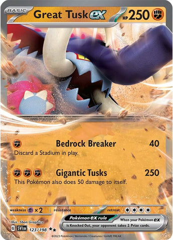 Great Tusk ex - 123/198 123 - SV01 Scarlet & Violet Base Set Holofoil