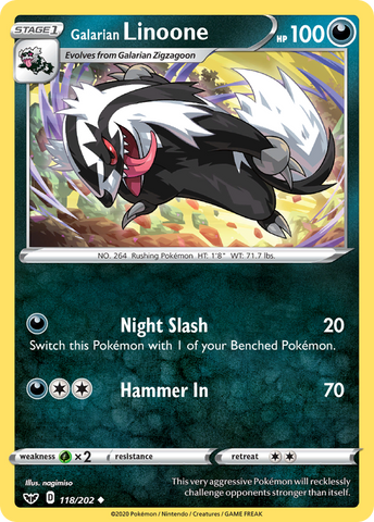 Galarian Linoone 118/202 - SWSH01 Sword & Shield Base Set