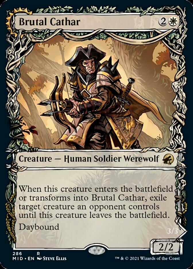 Brutal Cathar (Showcase) (MID-286) - Innistrad: Midnight Hunt: (Showcase, Double Faced Transform)