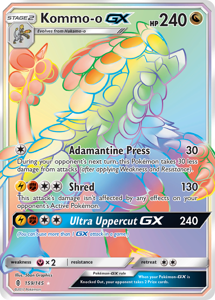 Kommo-o GX (Secret)/145 - SM  Guardians Rising Holofoil
